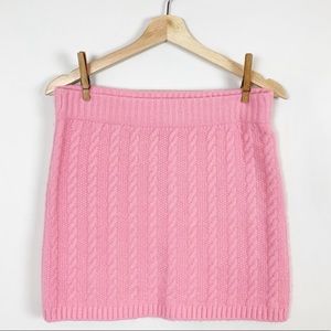 English Factory pink cable knit skirt